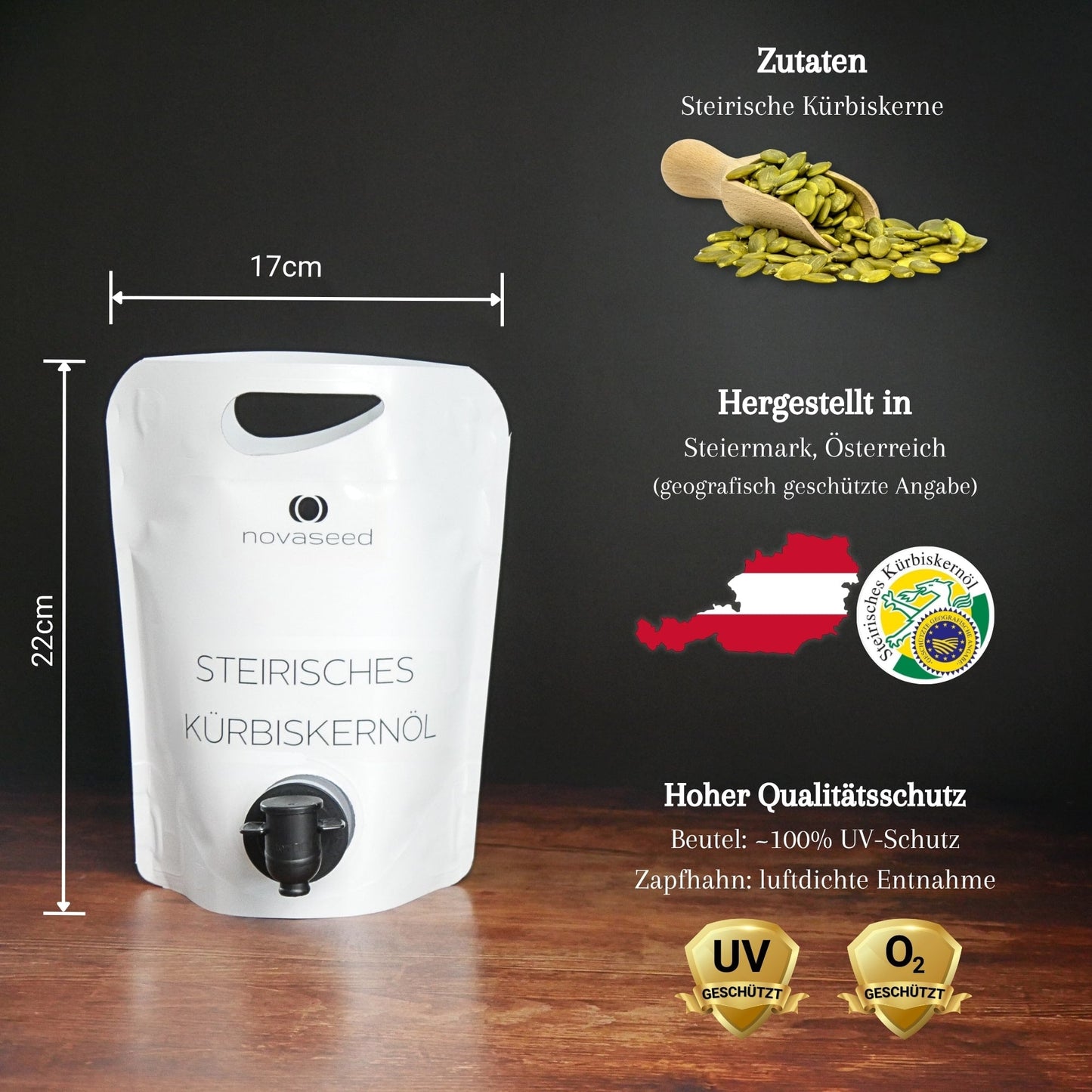 Steirisches Kürbiskernöl g.g.A. novaseed
