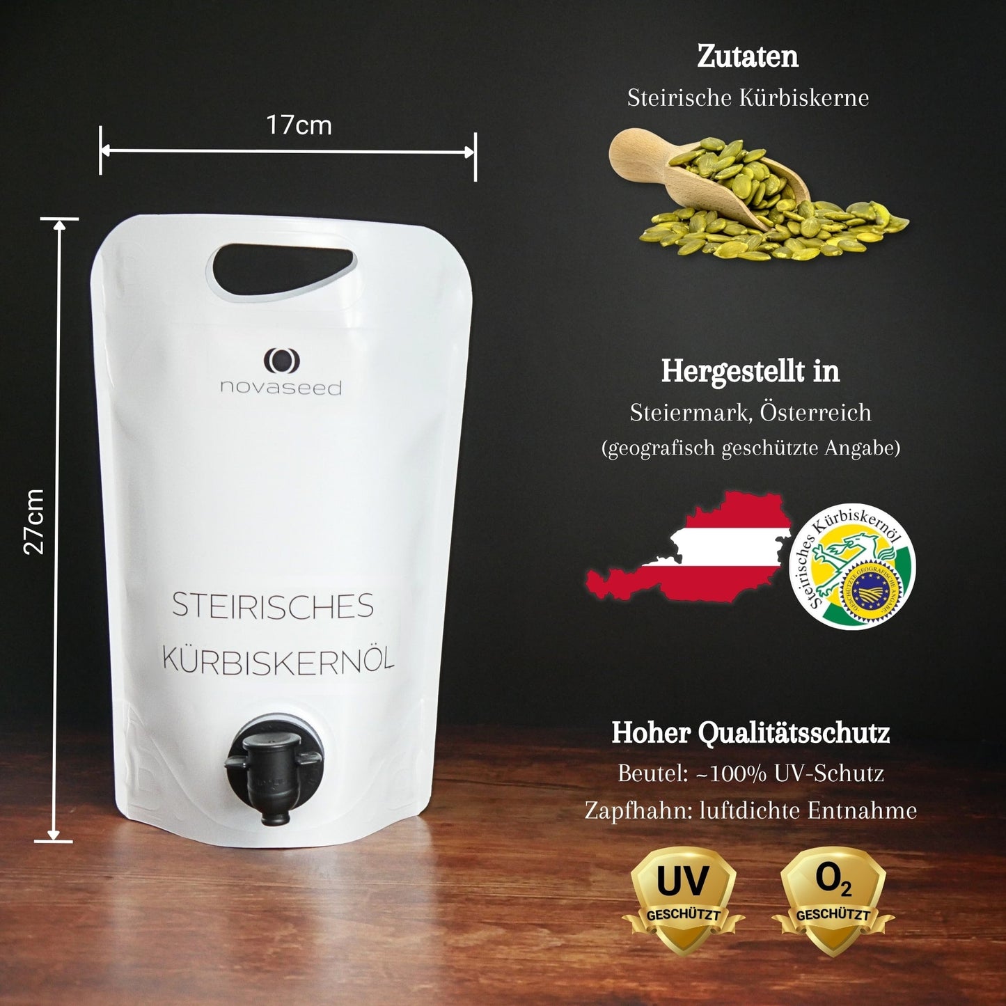 Steirisches Kürbiskernöl g.g.A. novaseed