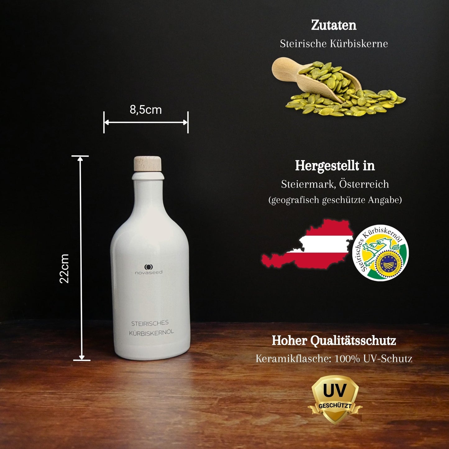 Steirisches Kürbiskernöl g.g.A. novaseed