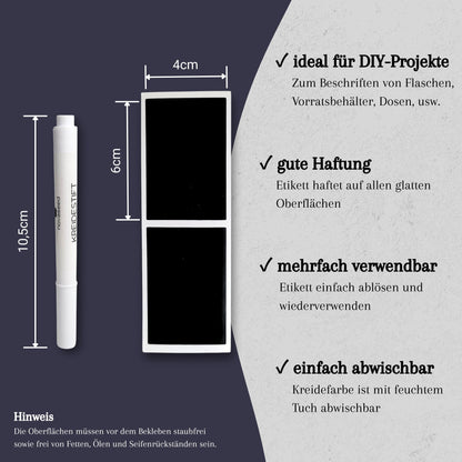 Tafeletiketten selbstklebend mit Kreidestift novaseed