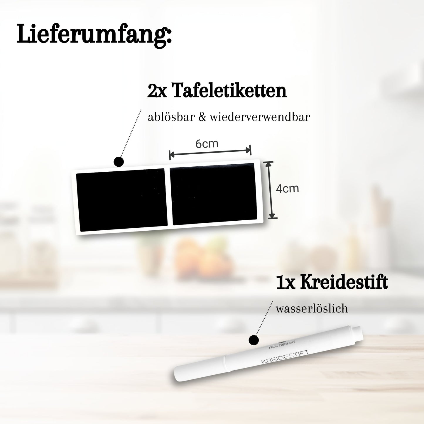 Tafeletiketten selbstklebend mit Kreidestift novaseed