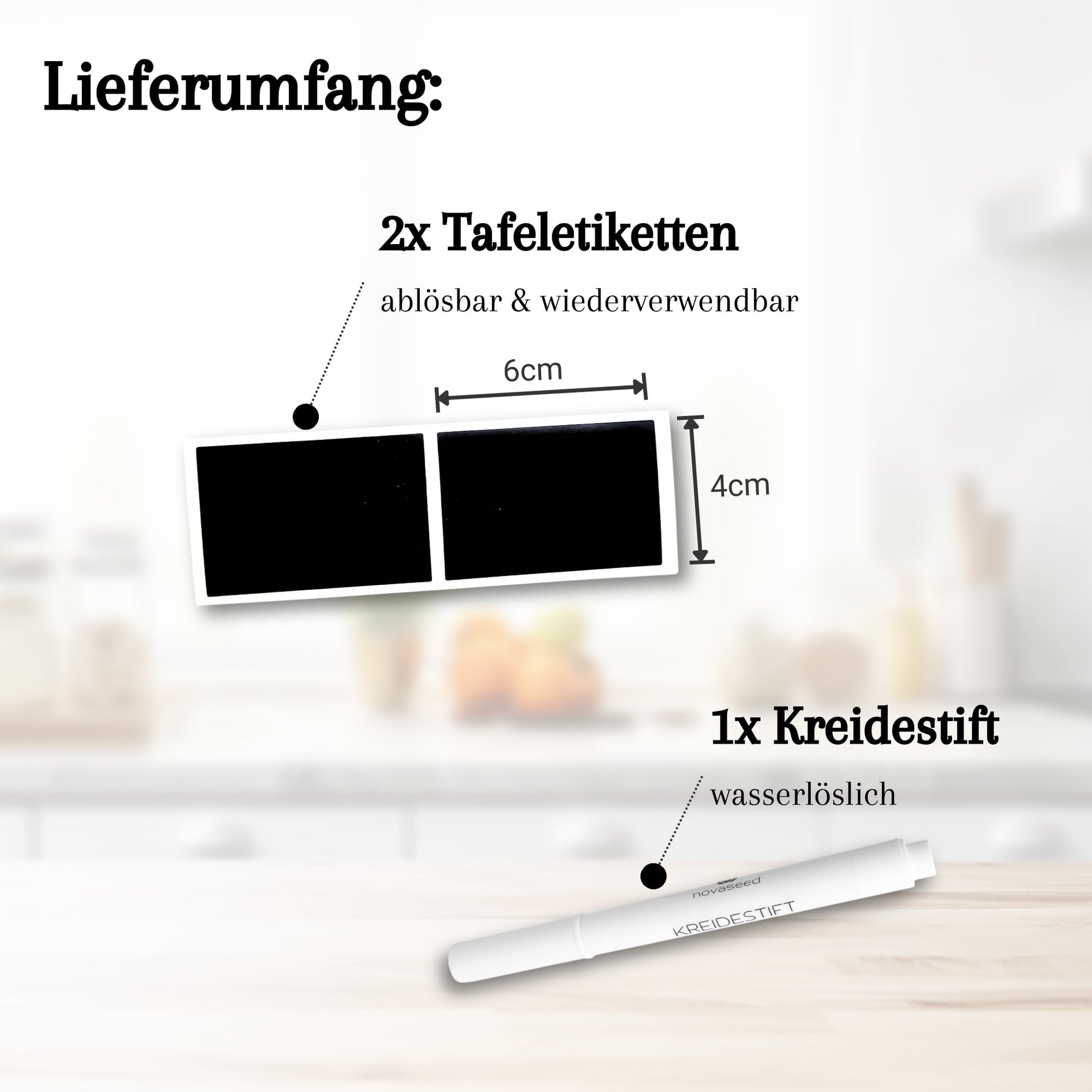 Tafeletiketten selbstklebend mit Kreidestift novaseed