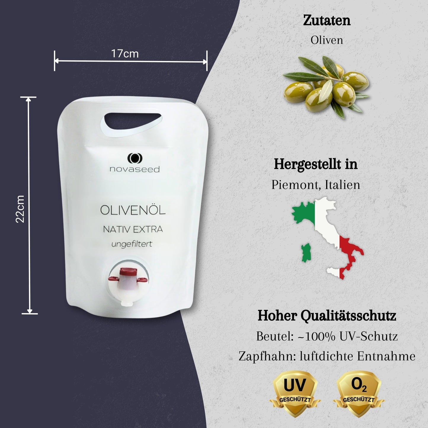 Olivenöl Nativ Extra ungefiltert - aus Italien