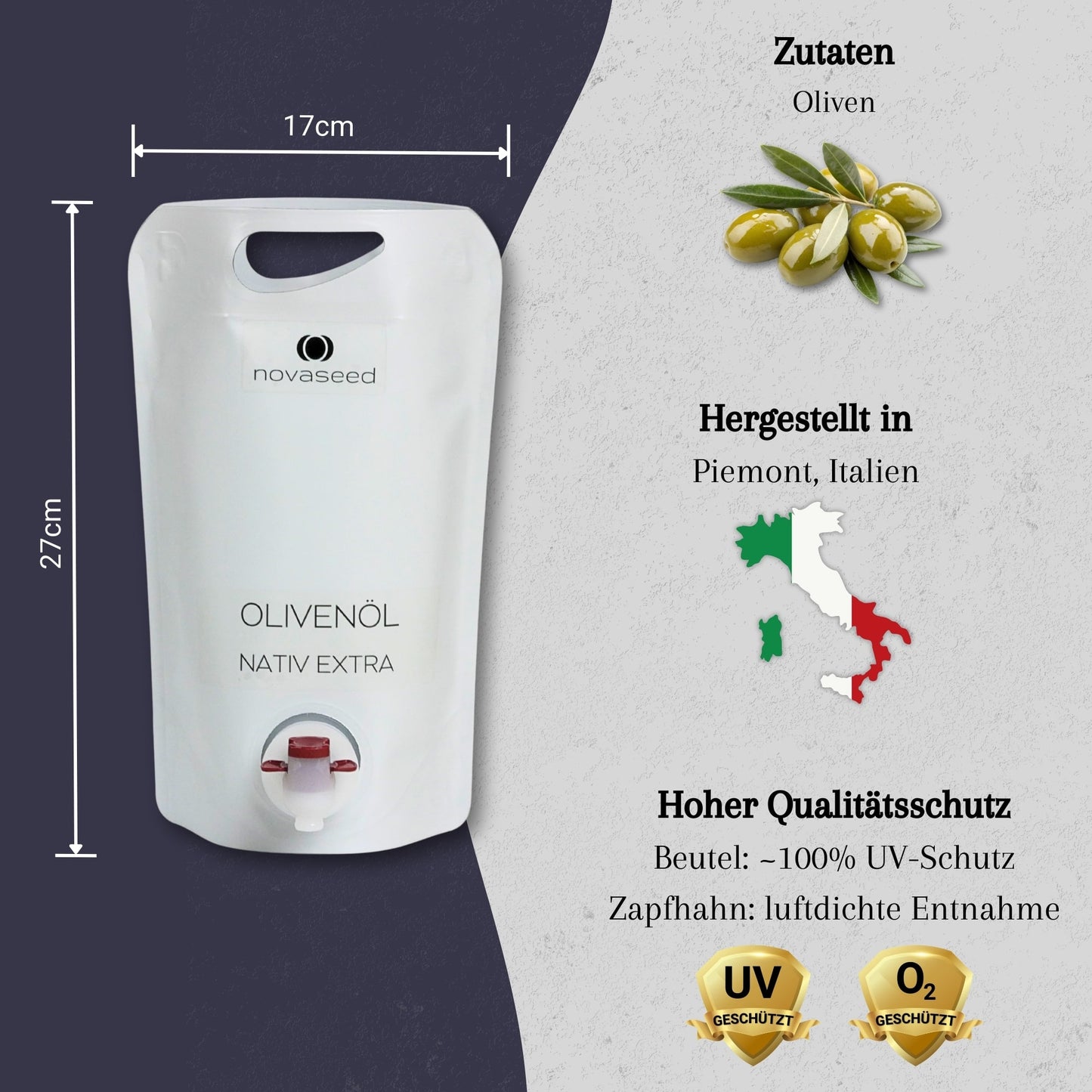 Olivenöl Nativ Extra kaltgepresst - aus Italien