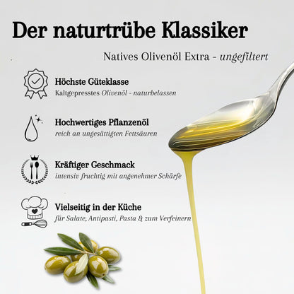 Olivenöl Nativ Extra ungefiltert - aus Italien
