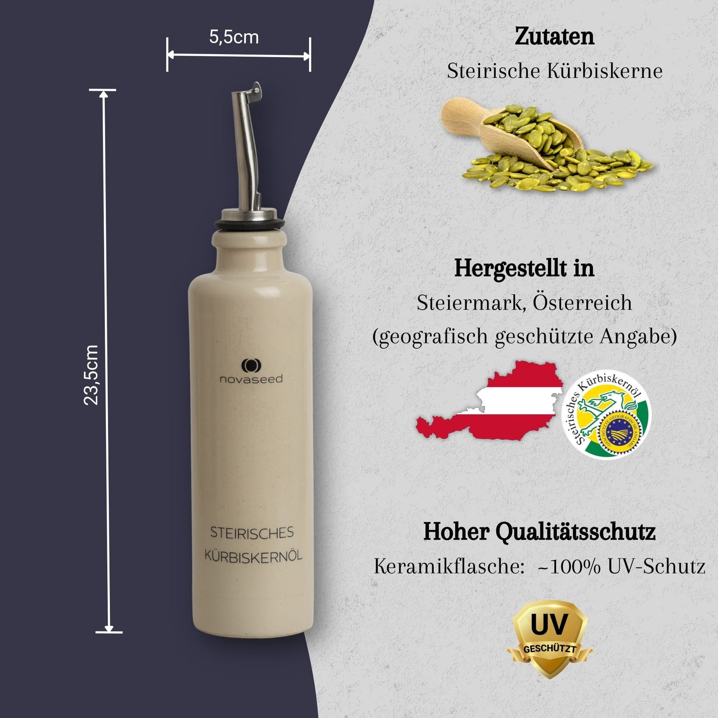 Steirisches Kürbiskernöl g.g.A. – kaltgepresst novaseed