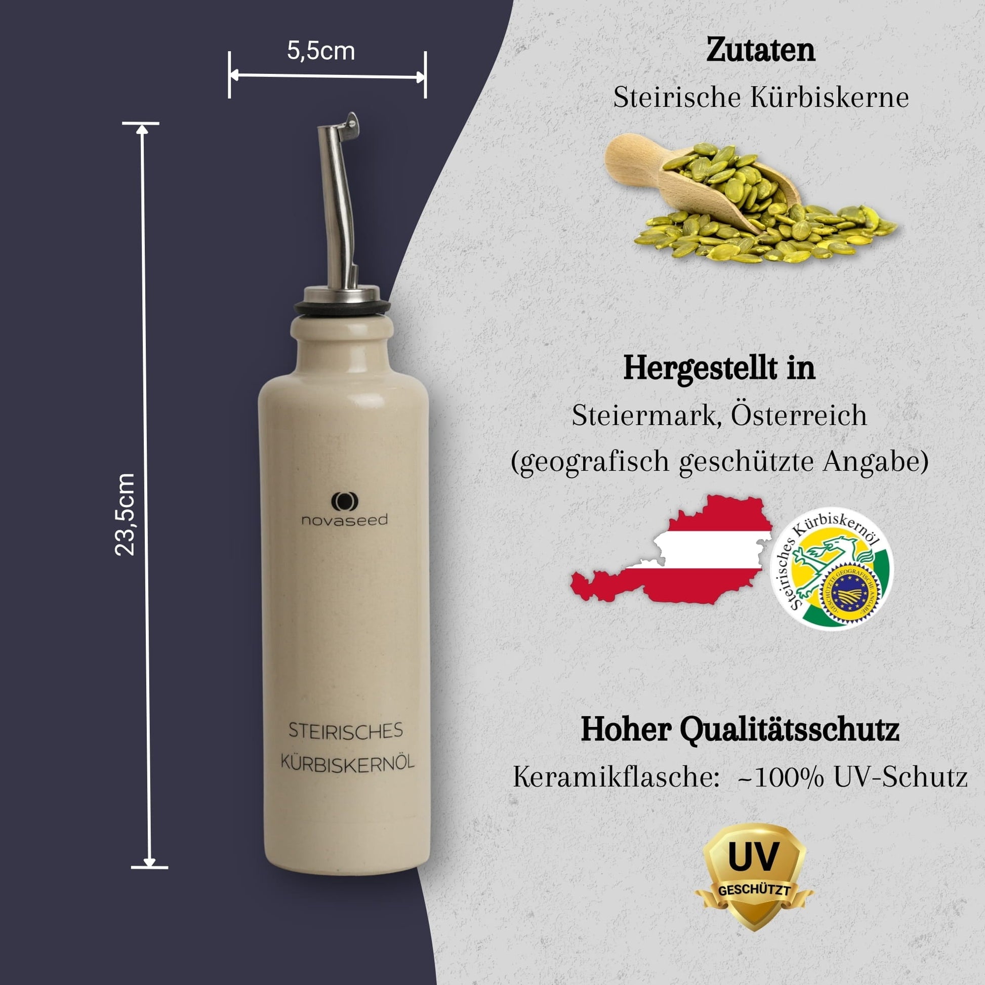 Steirisches Kürbiskernöl g.g.A. – kaltgepresst novaseed