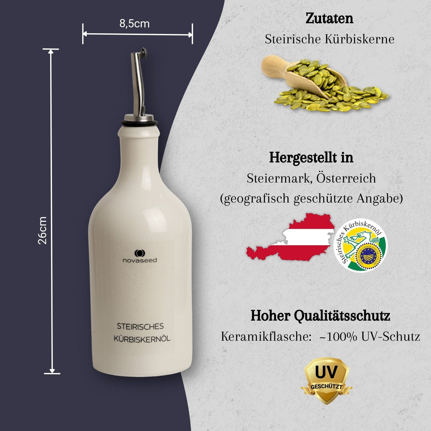 Steirisches Kürbiskernöl g.g.A. – kaltgepresst novaseed