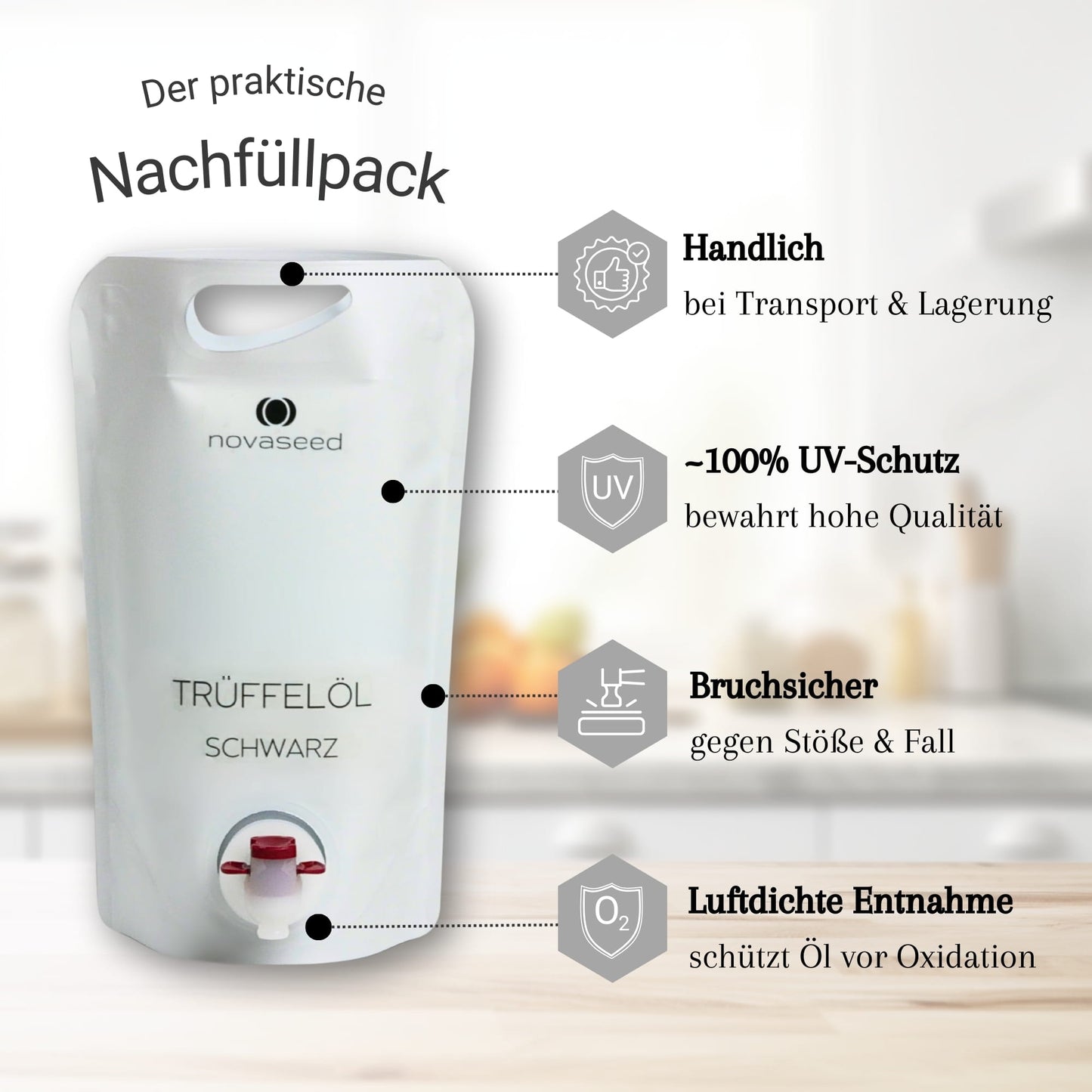 Trüffelöl schwarz - mit echtem Trüffel aus Italien novaseed