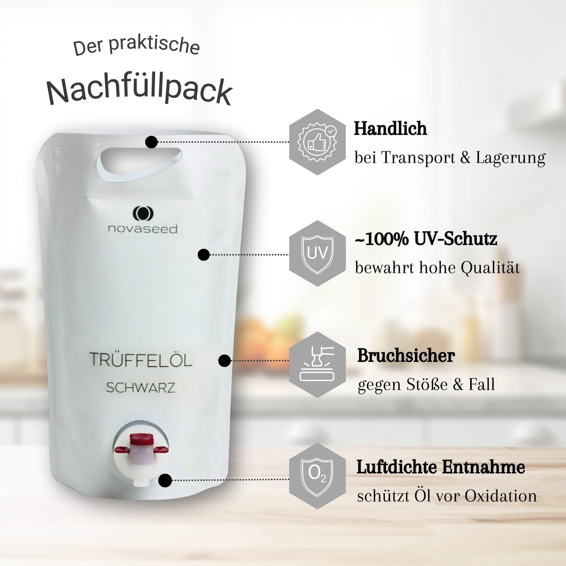 Trüffelöl schwarz - mit echtem Trüffel aus Italien novaseed