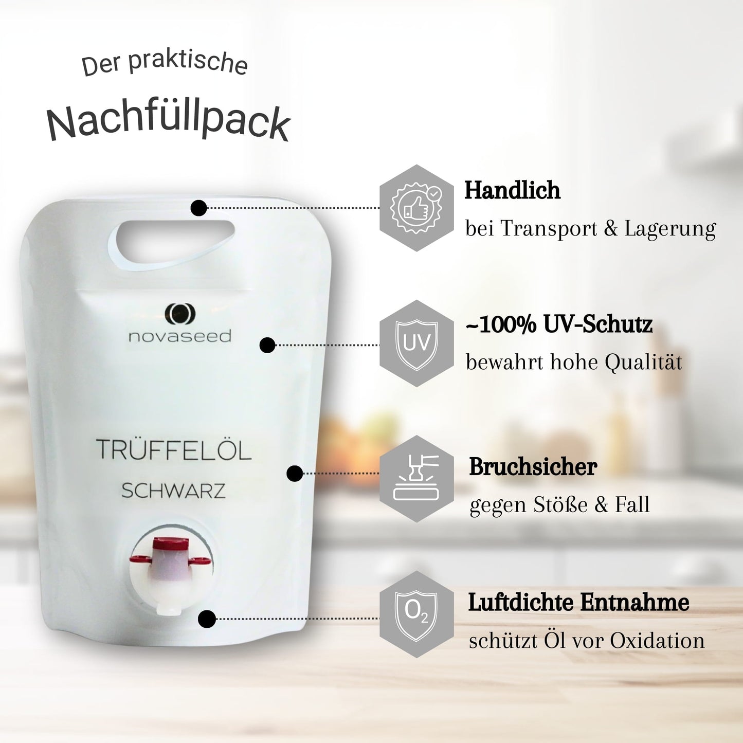 Trüffelöl schwarz - mit echtem Trüffel aus Italien novaseed