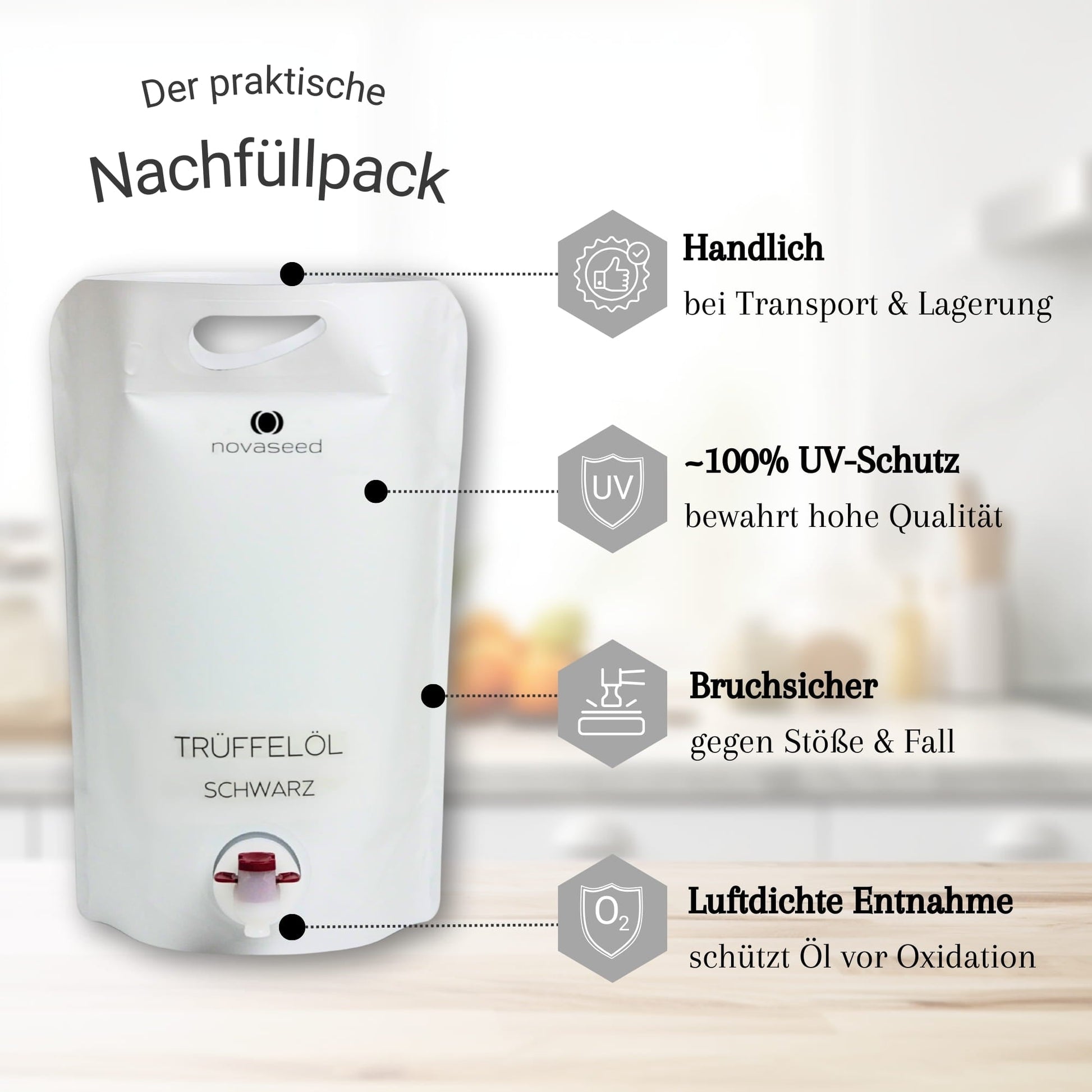 Trüffelöl schwarz - mit echtem Trüffel aus Italien novaseed