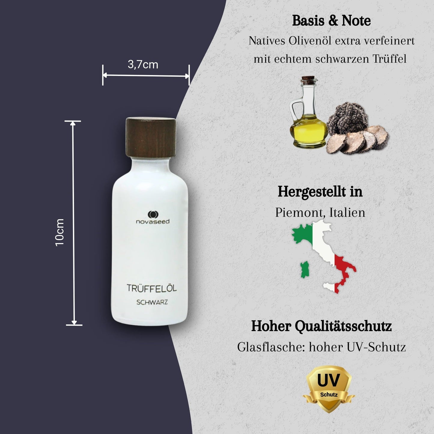 Trüffelöl schwarz - mit echtem Trüffel aus Italien novaseed