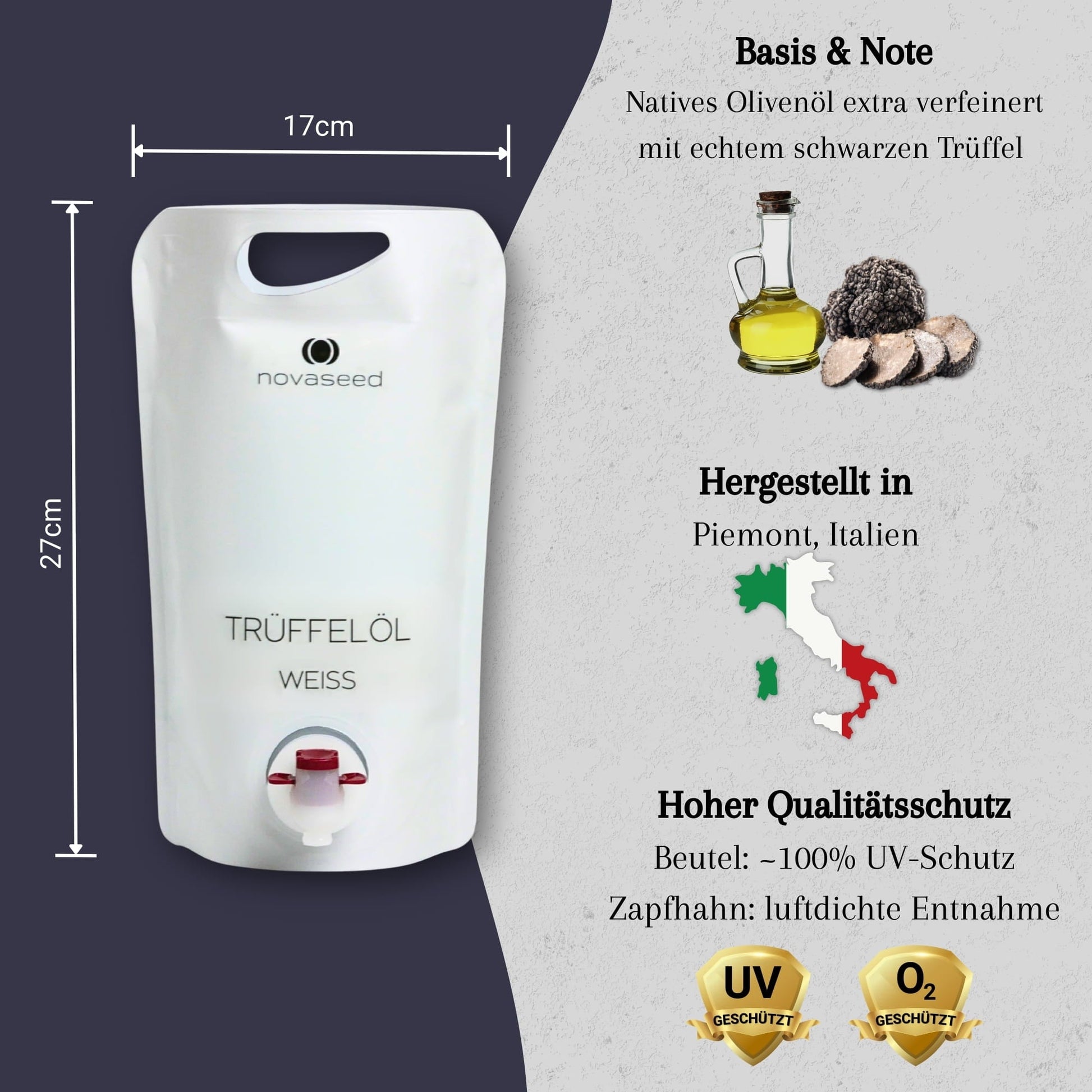 Trüffelöl weiß - mit echtem Trüffel aus Italien novaseed