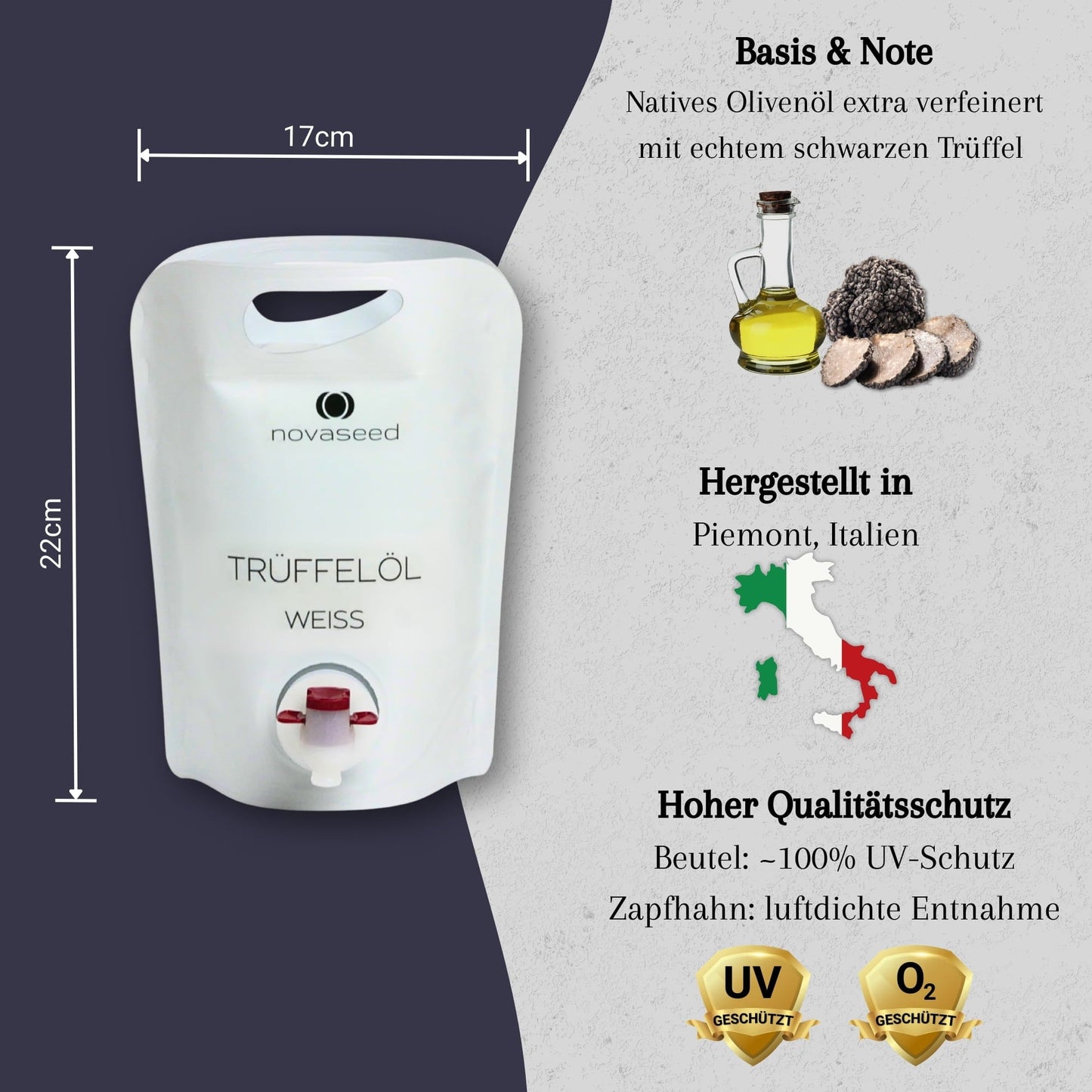 Trüffelöl weiß - mit echtem Trüffel aus Italien novaseed